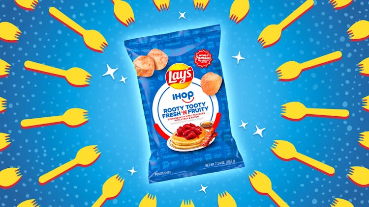 Packaging of Lays x IHOP 'Rooty Tooty Fresh 'N Fruity' chips