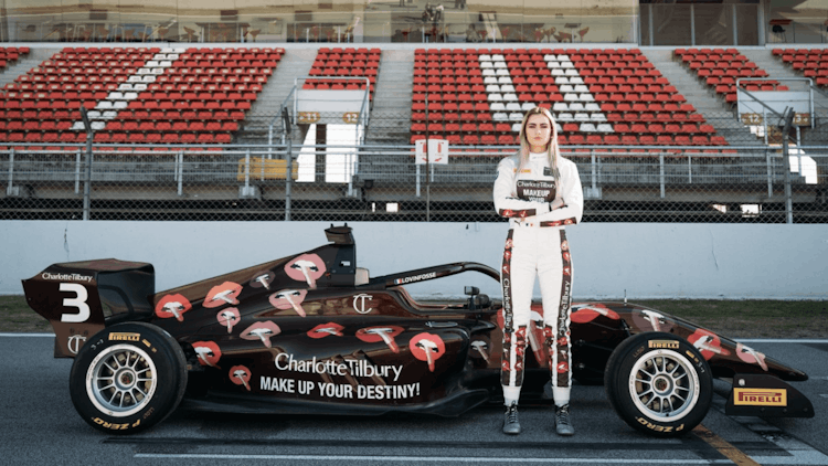 Charlotte Tilbury F1 Academy Driver and Car