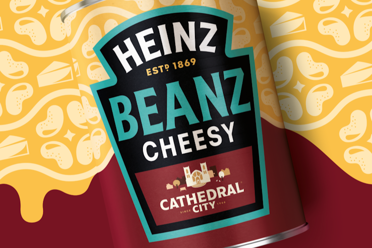 Promotion image for Heinz Cheesy Beanz collaboration with Cathedral City Cheese